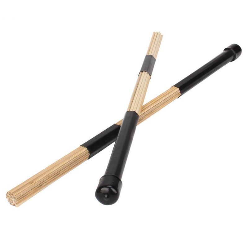 Tinksky Jazz Drum Rod Brushes Sticks Made of Bamboo for Jazz Folk Music (Black) - Image 4